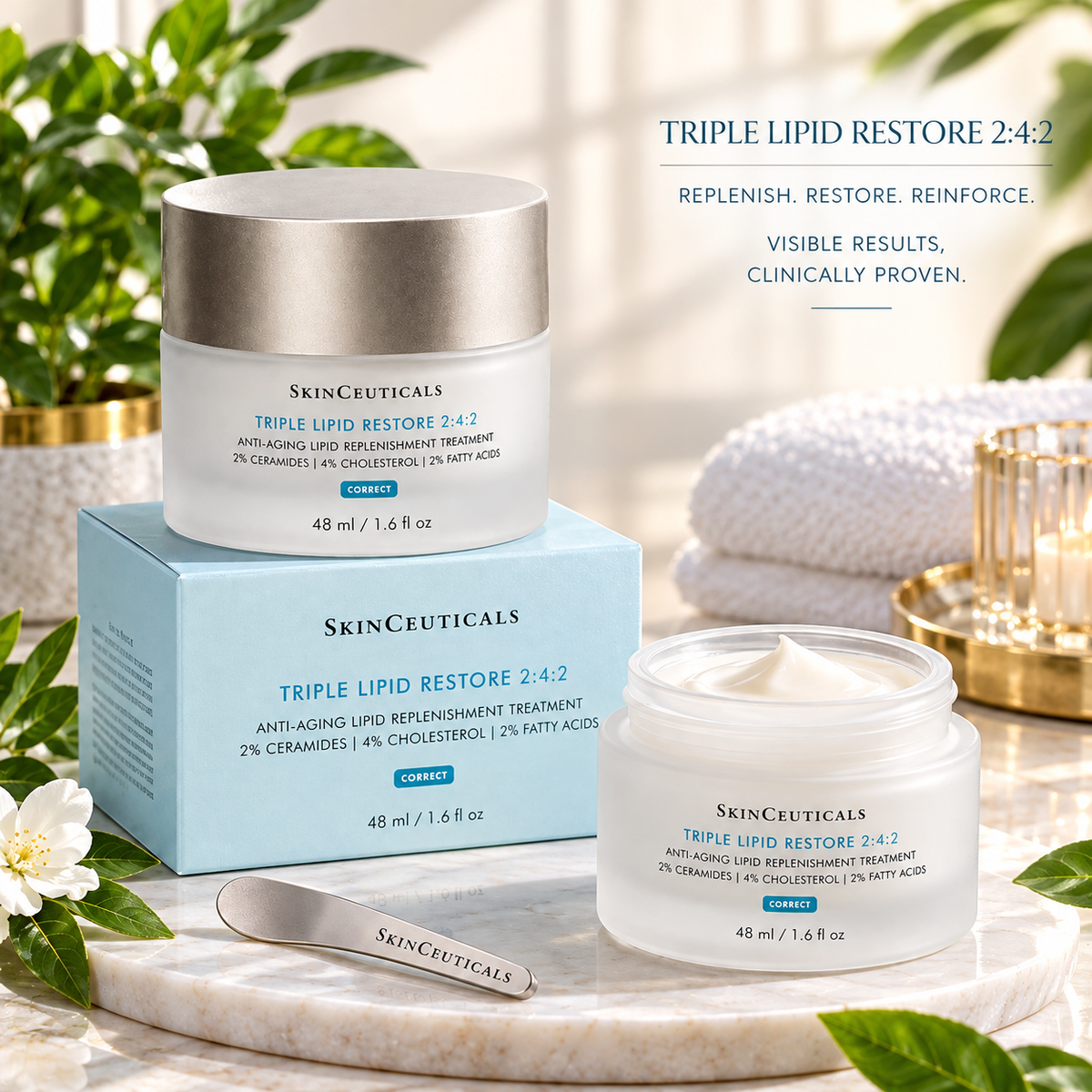 SkinCeuticals Triple Lipid Restore 2:4:2 Anti-Aging Cream 48ml 1.6oz – Lipid-Rich Moisturizer | Luxeora Shop