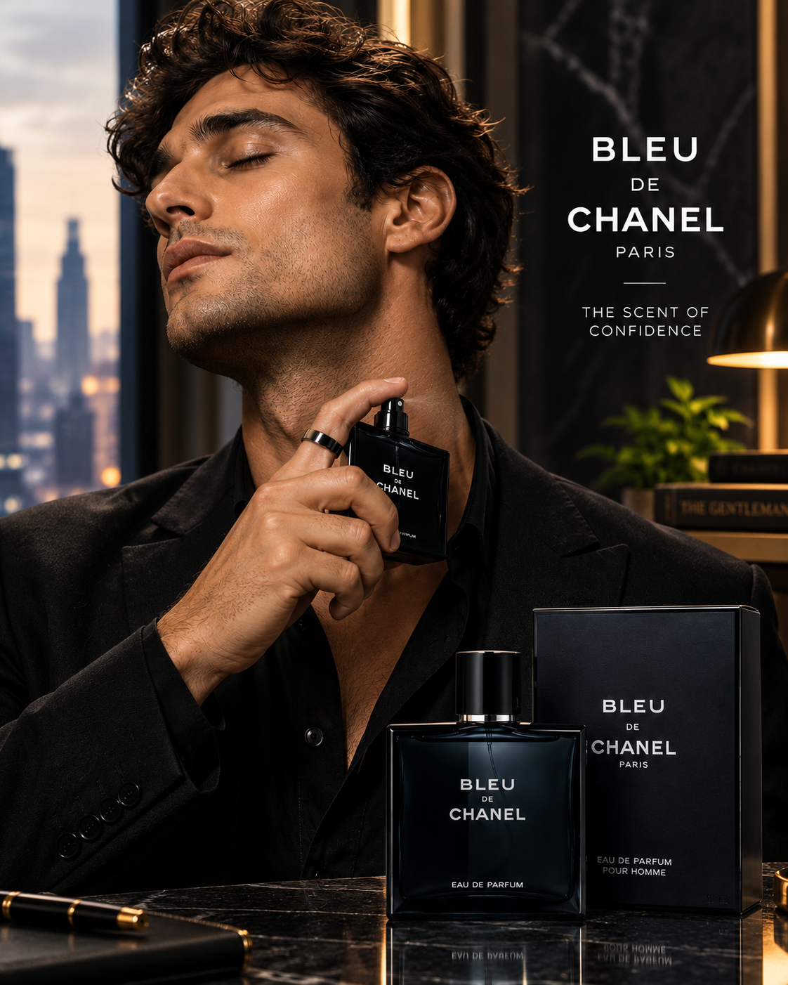 CHANEL BLEU DE CHANEL Eau de Parfum for Men 3.4 oz 100ml Spray – Woody Aromatic Fragrance