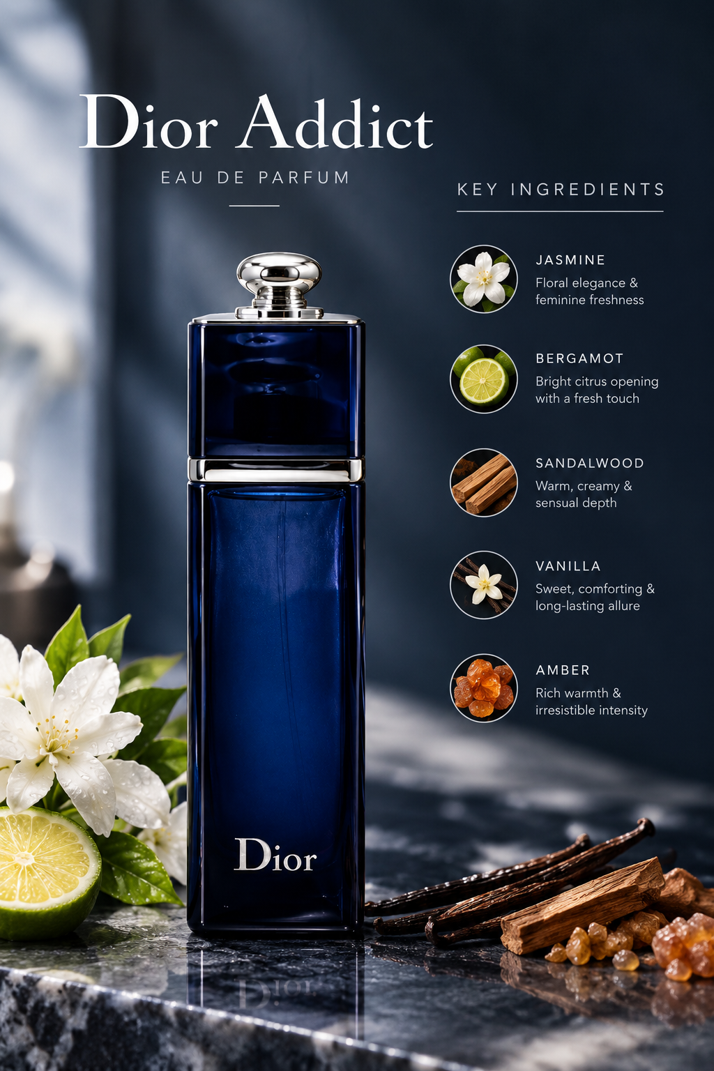 Dior Addict Eau de Parfum for Women 3.4 oz 100ml – Jasmine & Bourbon Vanilla Fragrance | Luxeora Shop