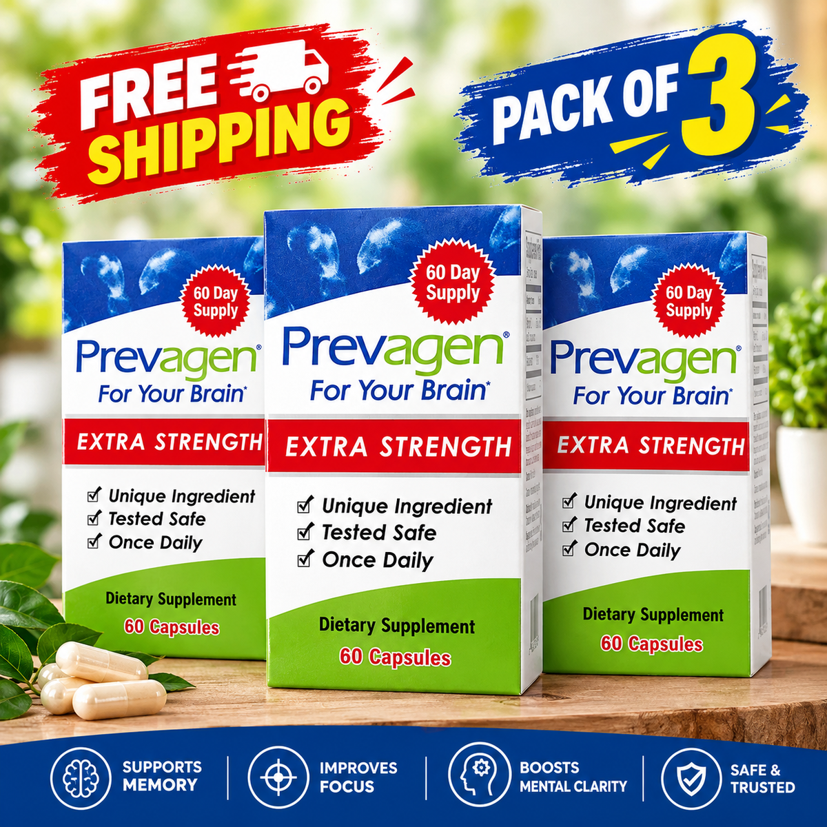 Prevagen Extra Strength 20mg 60 Capsules – Apoaequorin & Vitamin D Supplement | Luxeora Shop
