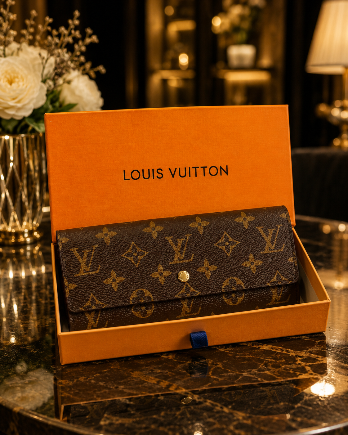 Louis Vuitton Monogram Pochette Portemonnaie Credit Long Wallet