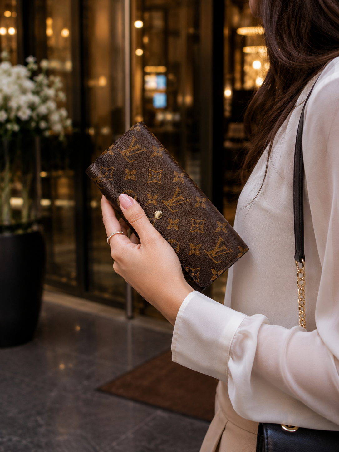 Louis Vuitton Monogram Pochette Portemonnaie Credit Long Wallet