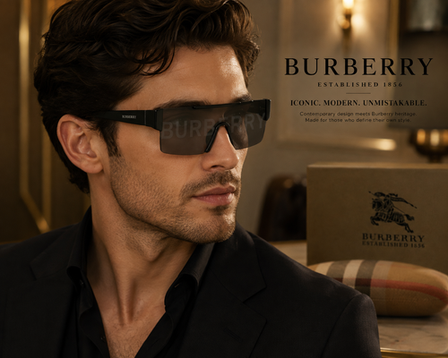 BURBERRY Matte Black/Grey Sunglasses New Authentic