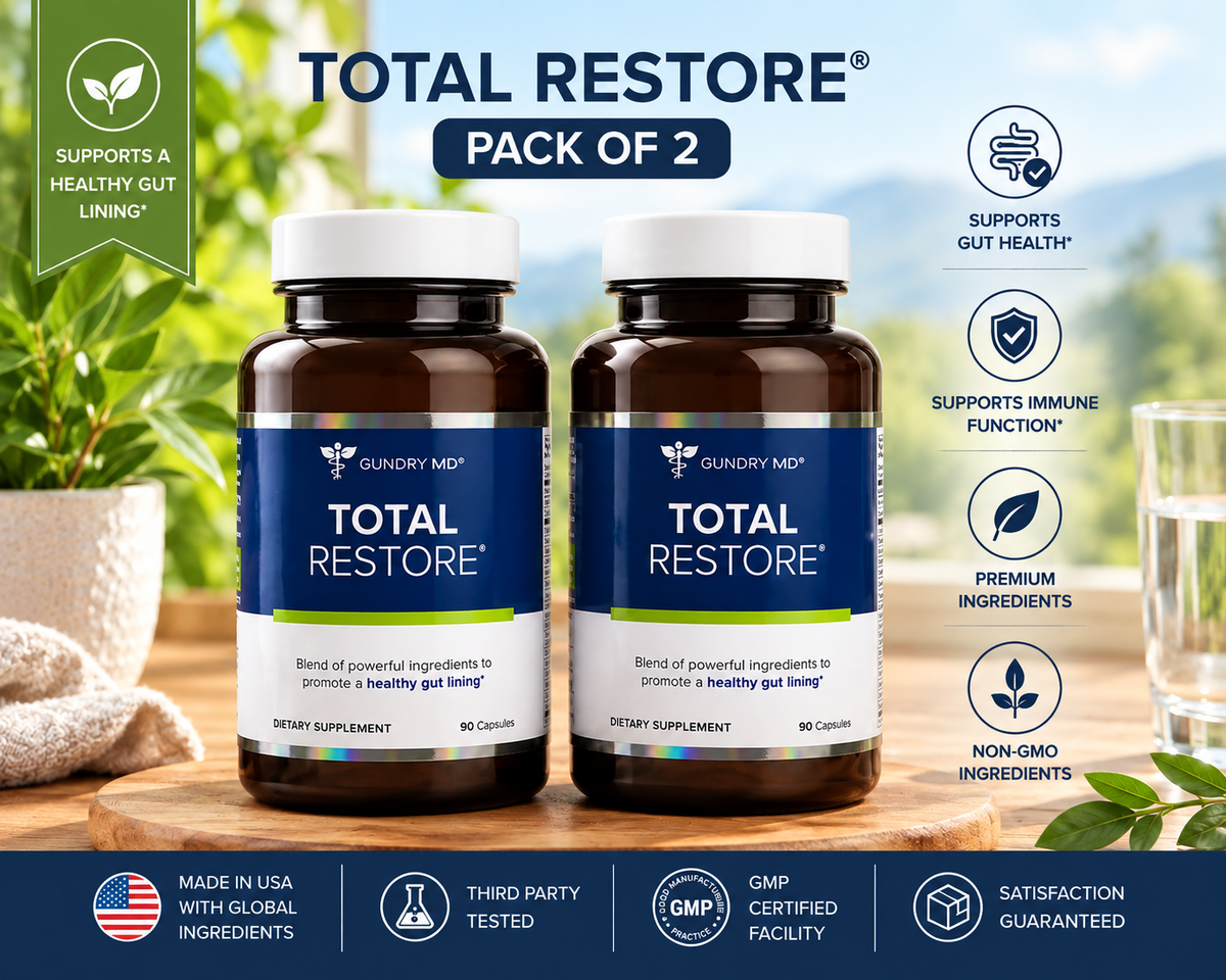 Gundry MD Total Restore Gut Health Supplement 90 Capsules – Digestive & Gut Lining Support | Luxeora Shop