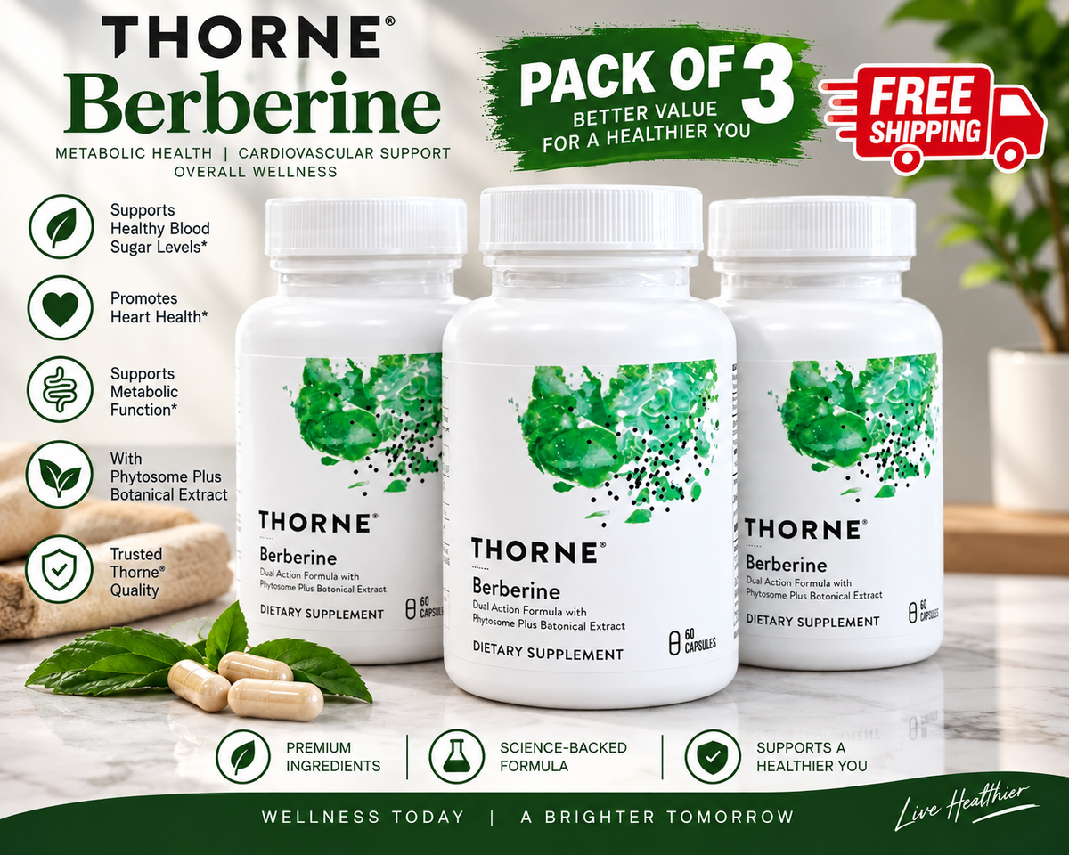 Thorne Berberine 60 Capsules – Dual Action Formula with Phytosome & Botanical Extract | Luxeora Shop