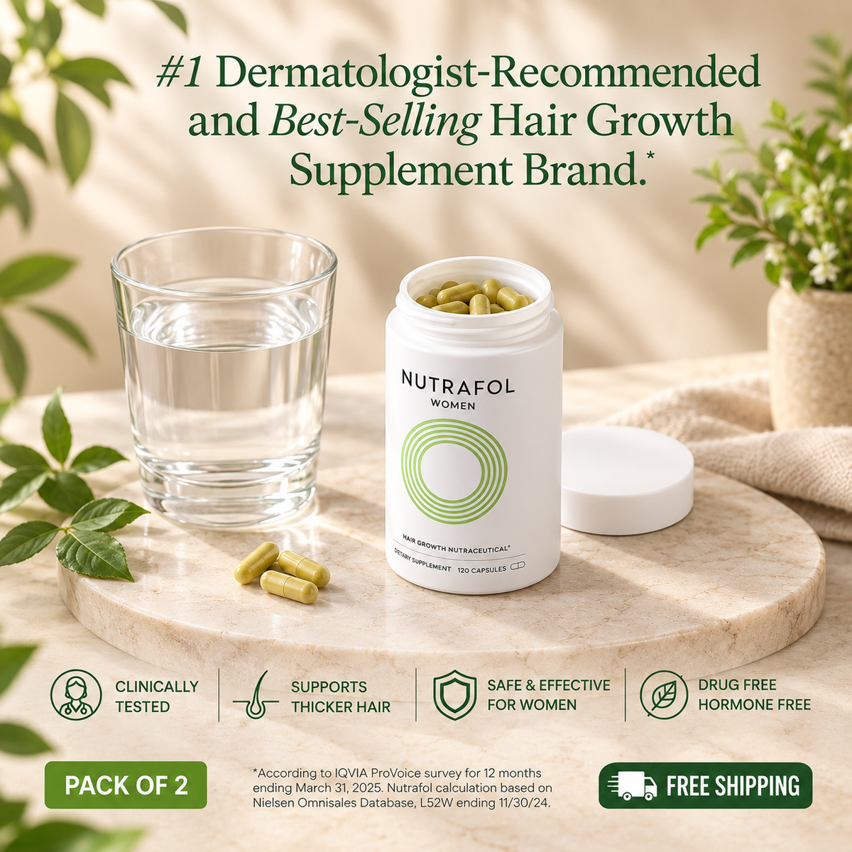 NUTRAFOL Women Hair Growth Supplement 120 Capsules – Thicker, Fuller Hair Support | Luxeora Shop