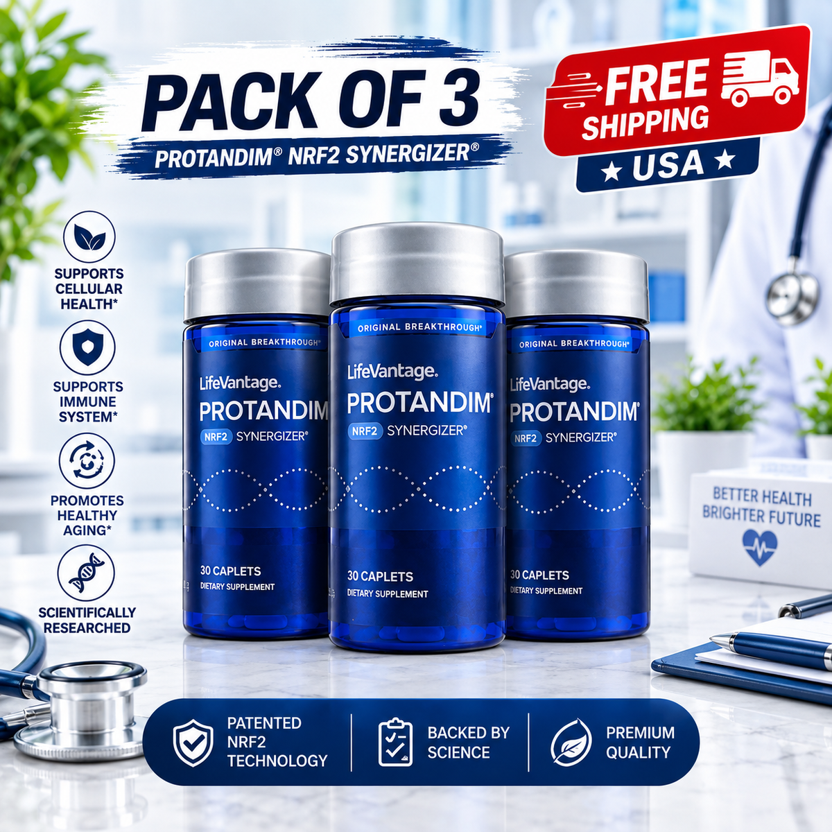 LifeVantage Protandim Nrf2 Synergizer 30 Caplets – Antioxidant & Cellular Health Support | Luxeora Shop