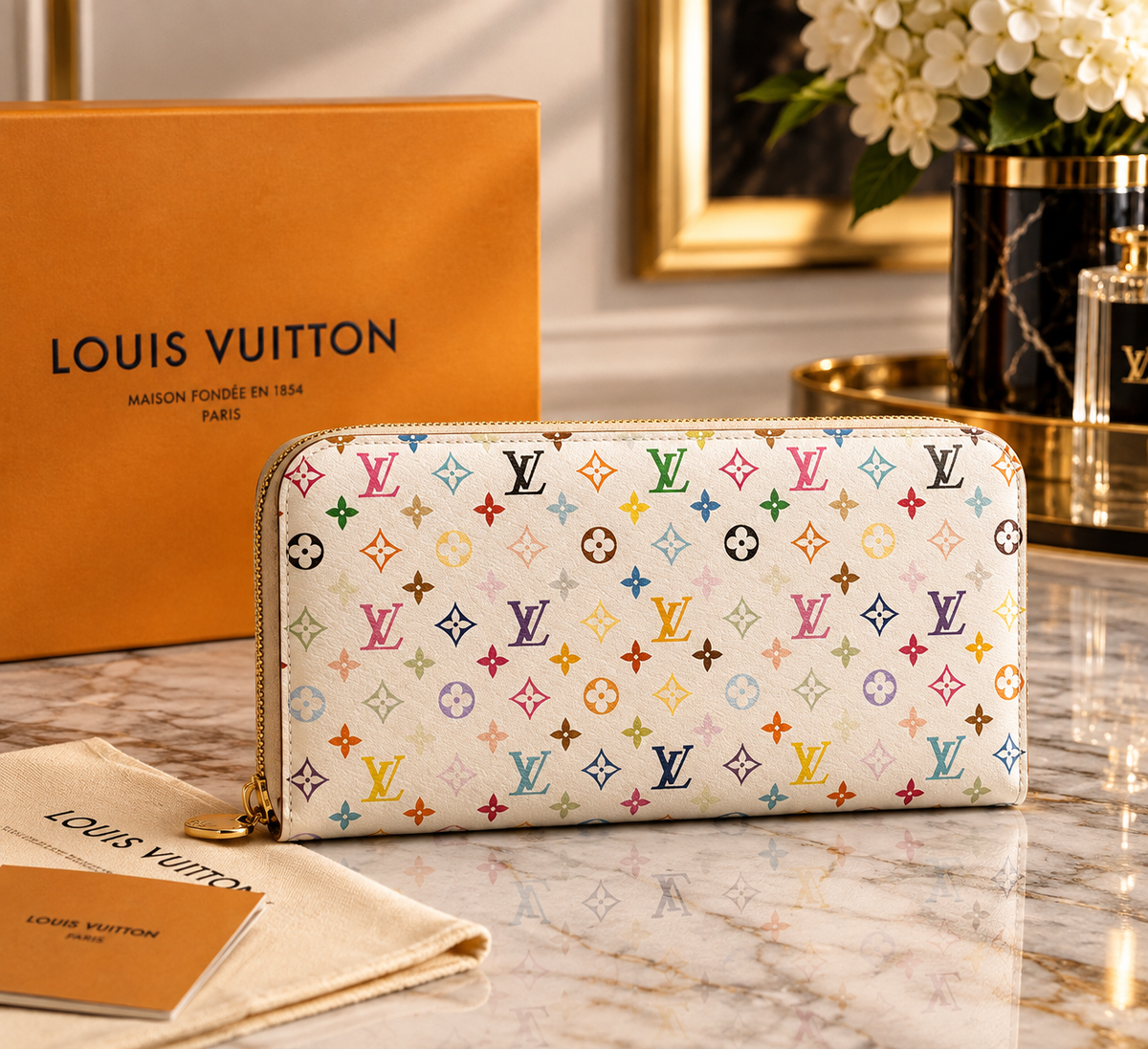 Louis Vuitton x Murakami Zippy Wallet Multicolor Monogram M13922 – Designer Zip-Around Wallet | Luxeora Shop