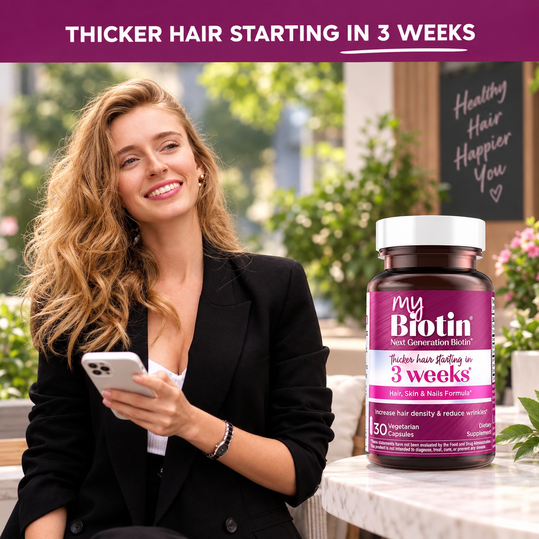 Purity Products MyBiotin Hair Skin & Nails 30 Vegetarian Capsules – Biotin Formula | Luxeora Shop