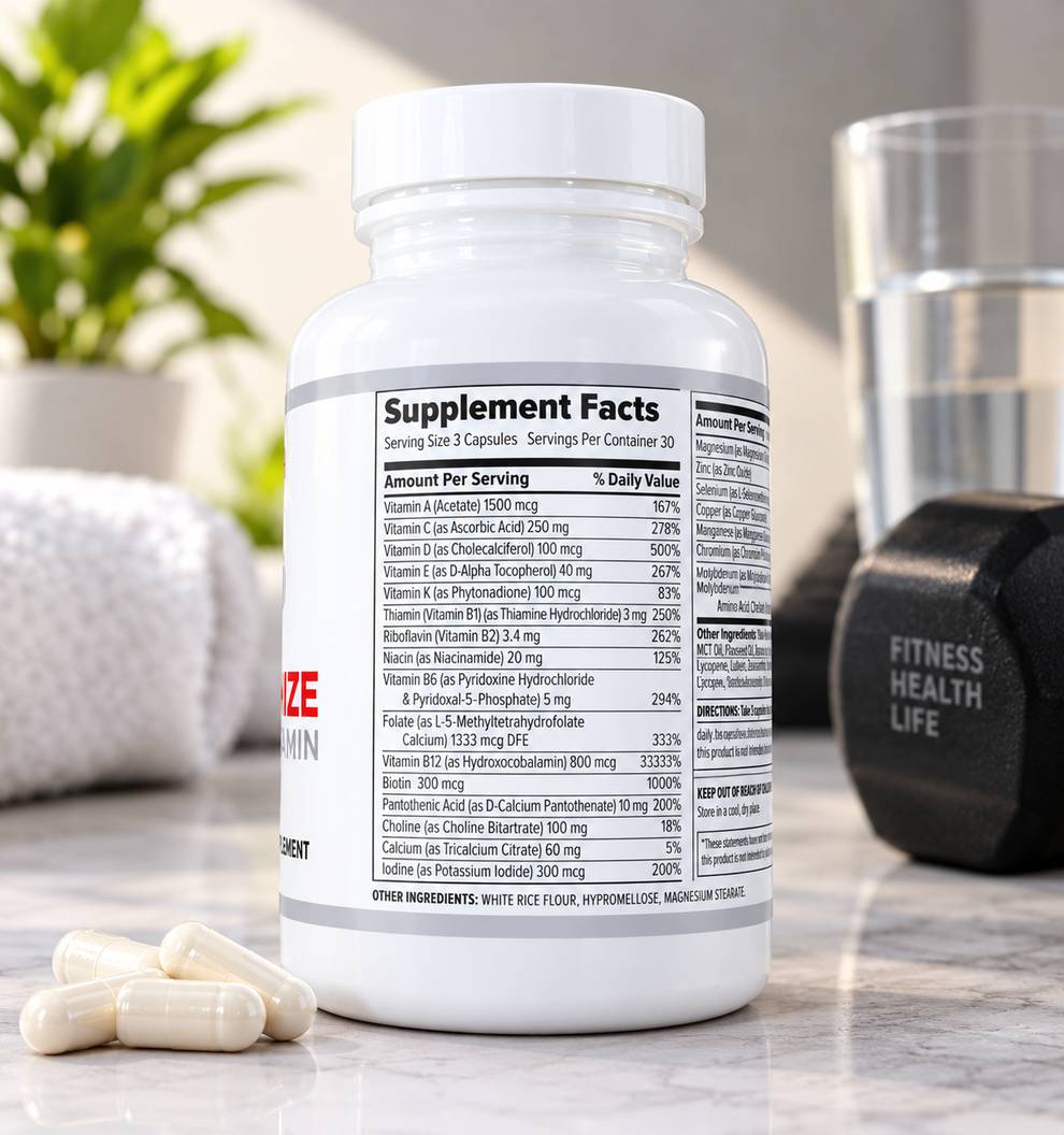 10X Health Optimize Methylated Multivitamin 90 Capsules – 34-in-1 Formula with 5-MTHF & B12 | Luxeora Shop