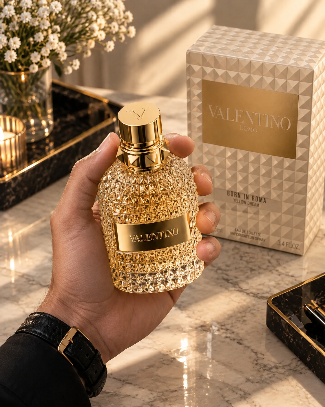 Valentino Uomo Born In Roma The Gold Eau de Toilette 3.4oz 100ml – Luxury Men's Fragrance | Luxeora Shop