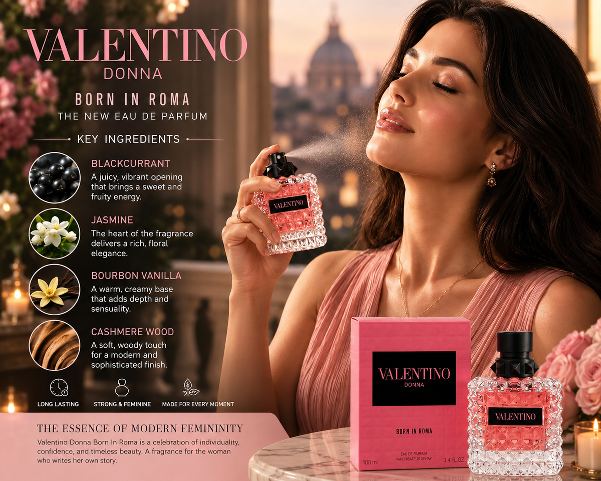 Valentino Born In Roma Donna Eau de Parfum for Women – Luxury Floral Amber Fragrance | Luxeora Shop