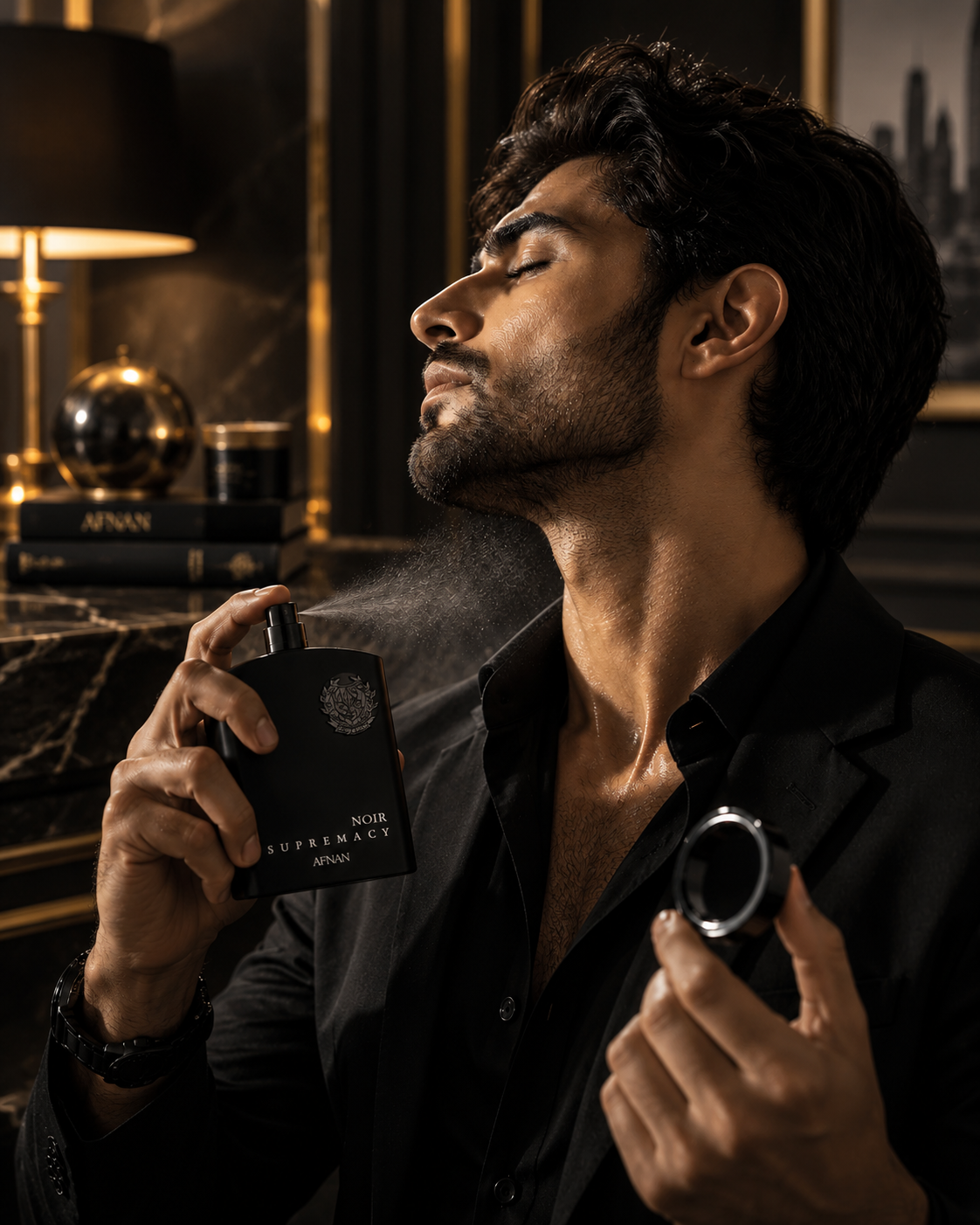 Afnan Supremacy Noir Eau de Parfum Spray for Men 3.4 oz / 100 ml