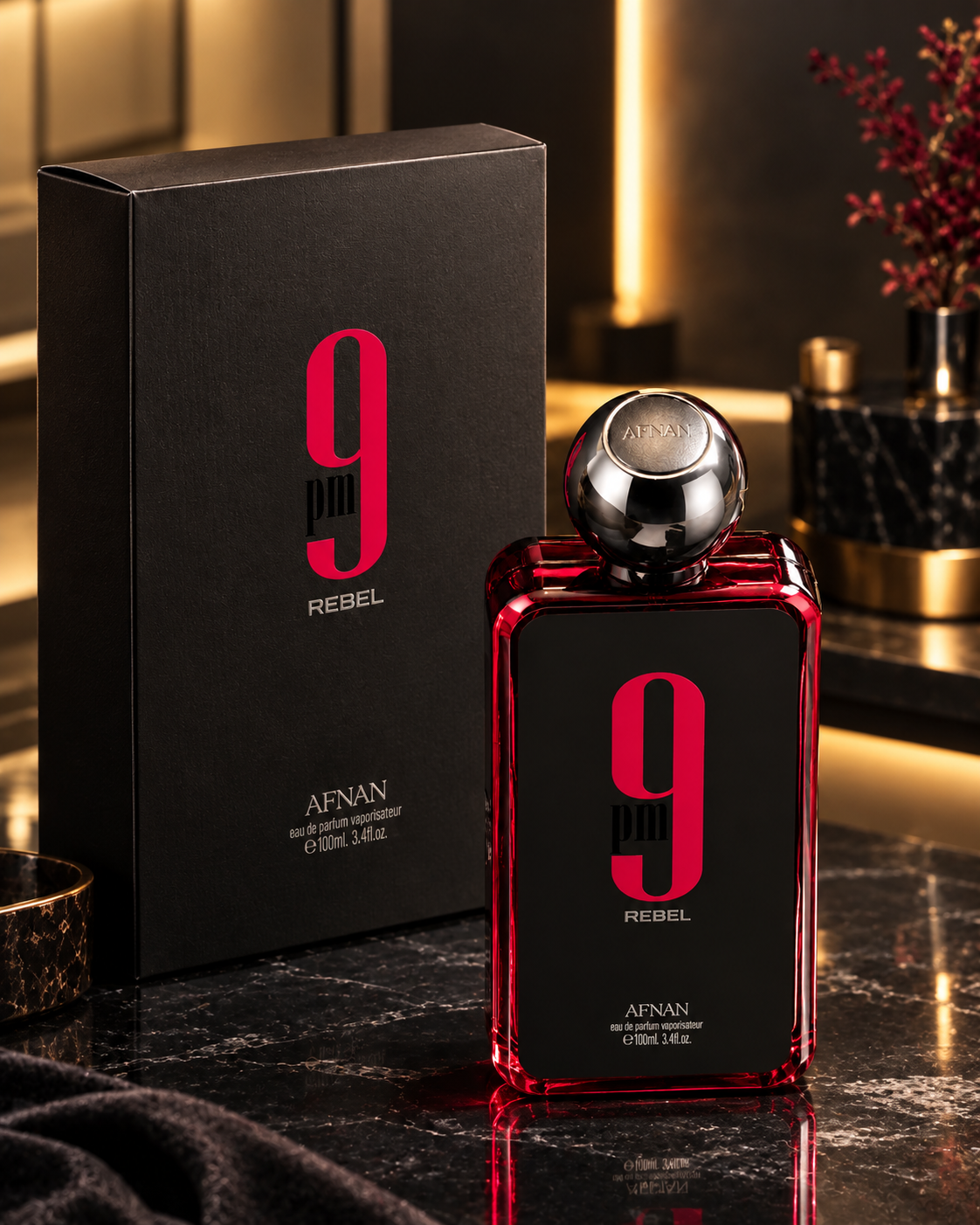Afnan 9 PM Rebel Eau de Parfum Spray Unisex 3.4 oz / 100 ml Luxeora Shop —