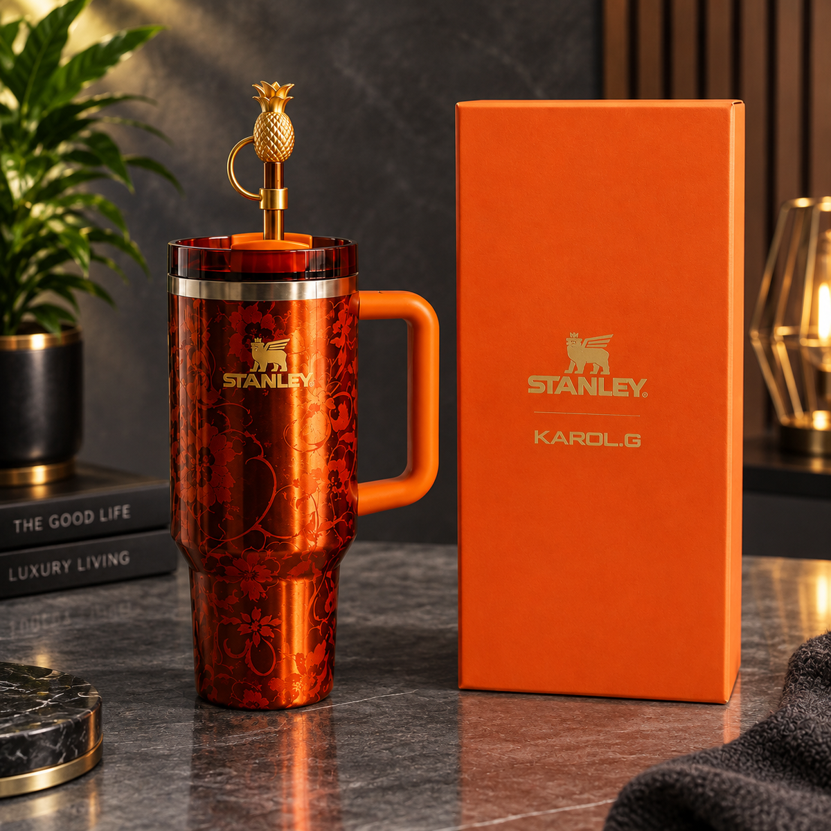 Stanley x KAROL G 40oz Orange Floral Tropical Tumbler – Luxeora Shop