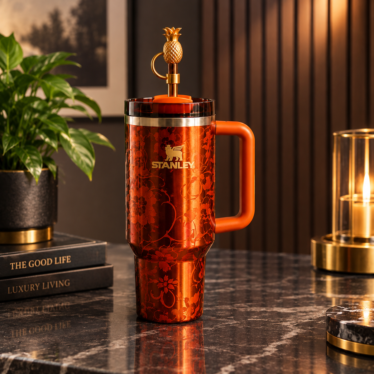 Stanley x KAROL G 40oz Orange Floral Tropical Tumbler – Luxeora Shop