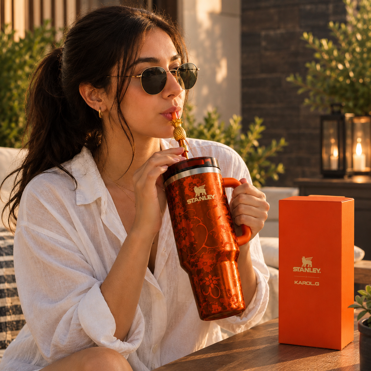 Stanley x KAROL G 40oz Orange Floral Tropical Tumbler – Luxeora Shop