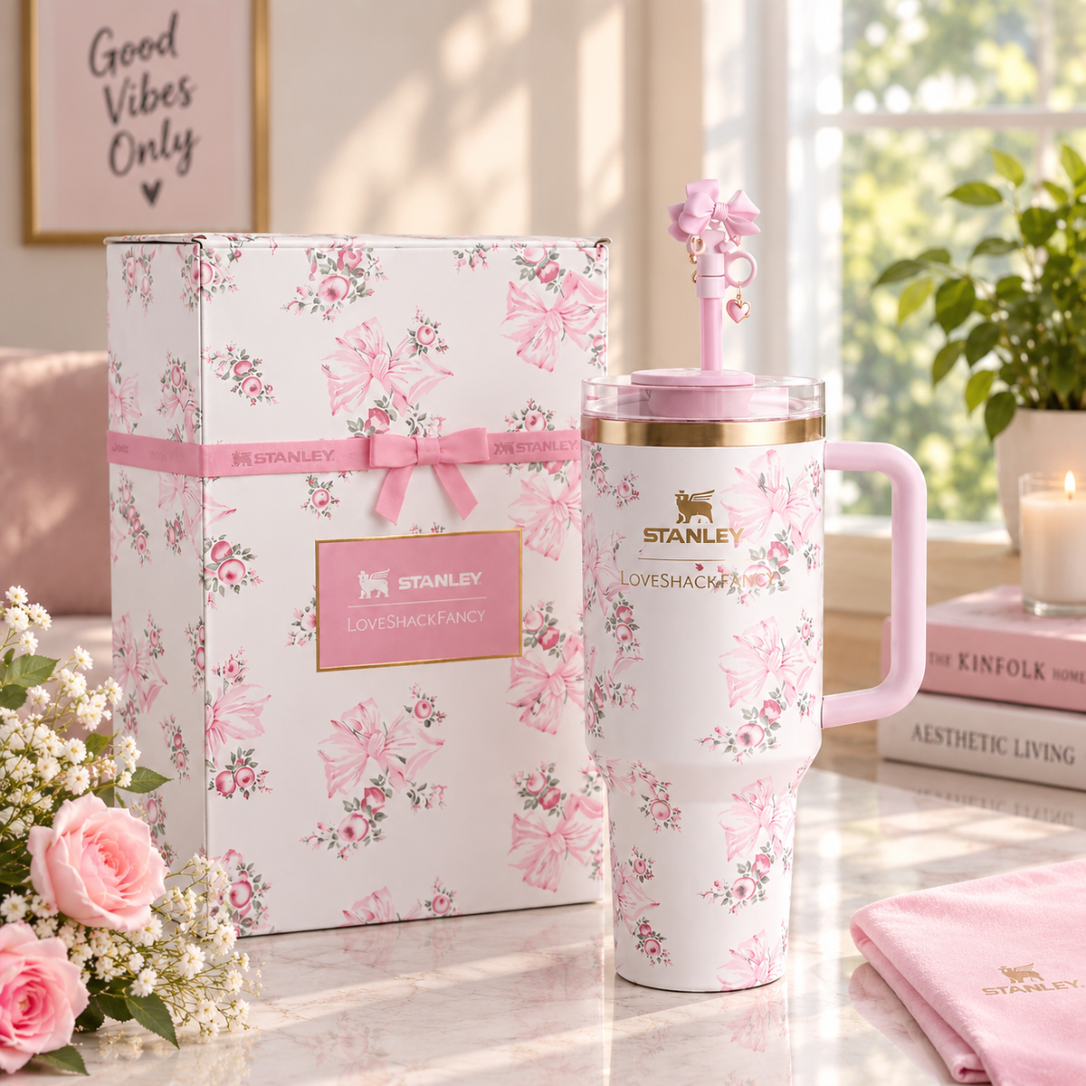 Stanley x LoveShackFancy Quencher H2.0 40 OZ Tumbler – Limited Edition – Luxeora Shop