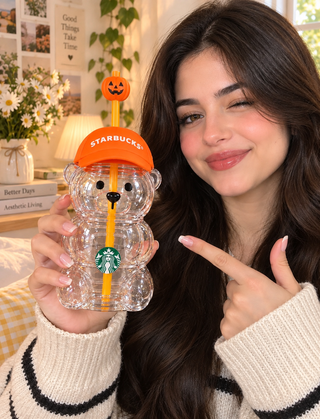 Starbucks Halloween Bearista Bear Cup Tumbler Pumpkin Topper Baseball Cap – Luxeora Shop