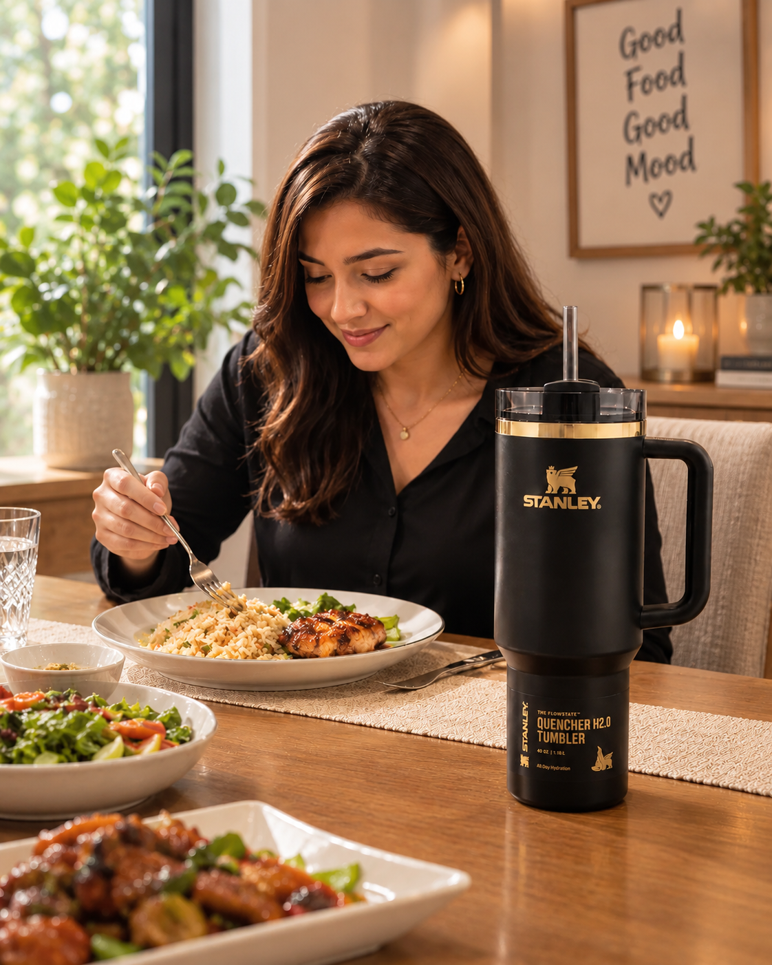 Stanley Stainless Steel Tumbler 40 oz Black – Limited Edition Matte Black – Luxeora Shop