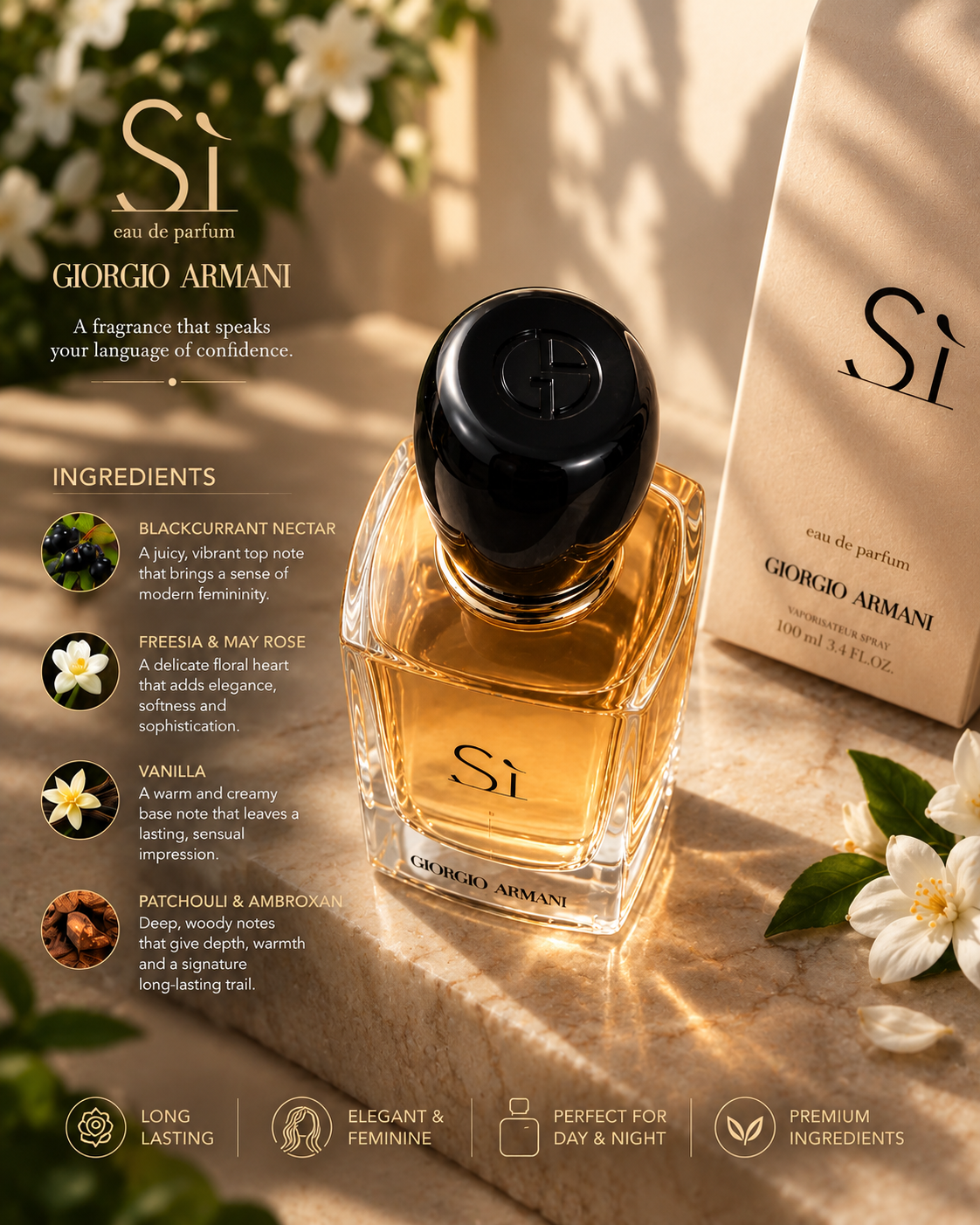 Giorgio Armani Sì Eau de Parfum 100ml / 3.4 oz Women’s Perfume – Luxeora Shop