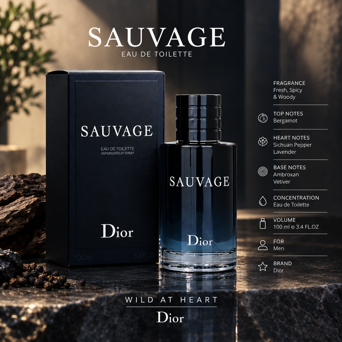 Dior Sauvage Eau de Parfum 100ml / 3.4 oz for Men – Luxeora Shop