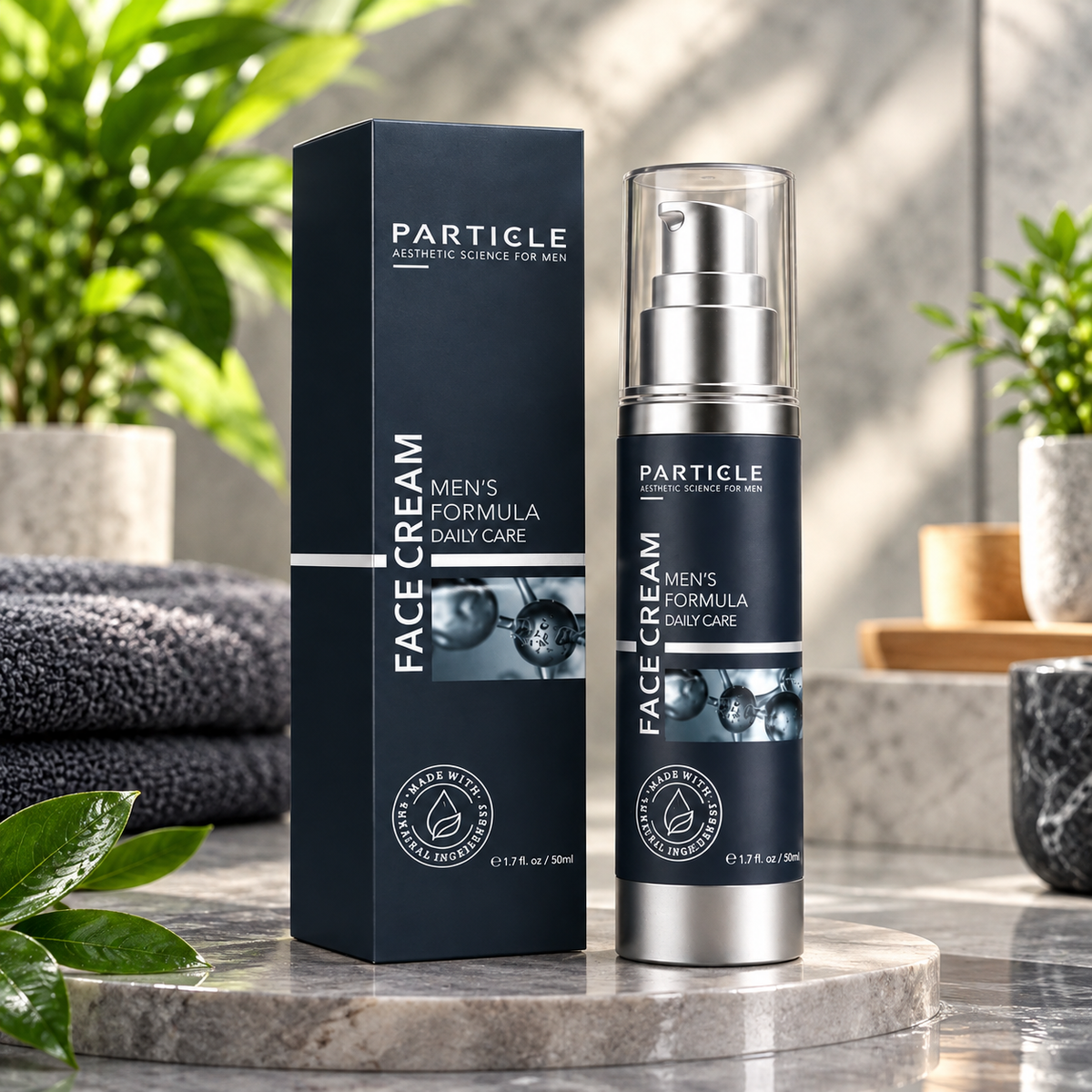 Particle Face Cream for Men 2-Pack 6-in-1 Anti-Aging Moisturizer 3.4 oz / 100 ml