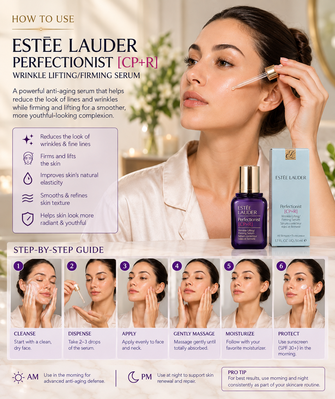Estée Lauder Perfectionist [CP+R] Wrinkle Lifting/Firming Serum 1.7 oz / 50ml – Luxeora Shop