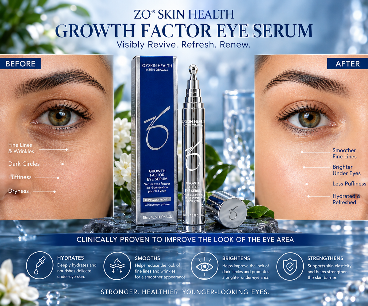 ZO Skin Health Growth Factor Eye Serum 0.5 Fl Oz / 15 ml – New – Luxeora Shop