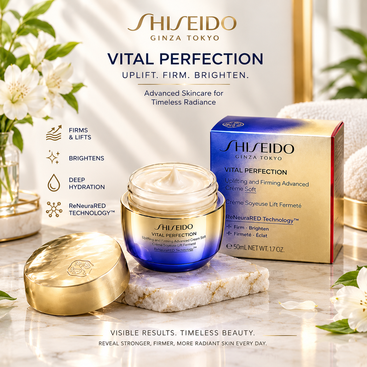 Shiseido Vital Perfection Uplifting & Firming Advanced Cream 50ml / 1.7 oz – NEW