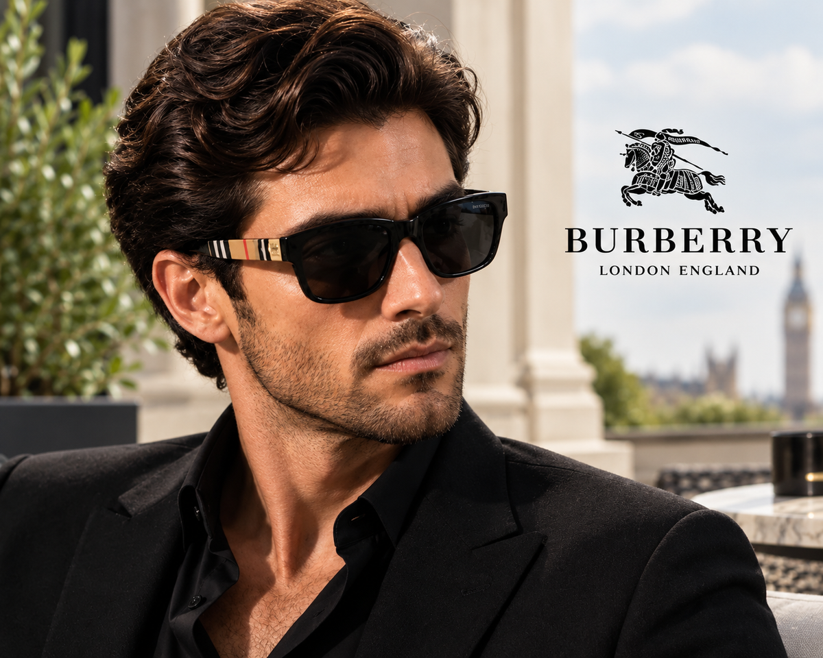 Burberry BE4160 Polarized Square Sunglasses – Black Frame, Grey Lenses, UV400