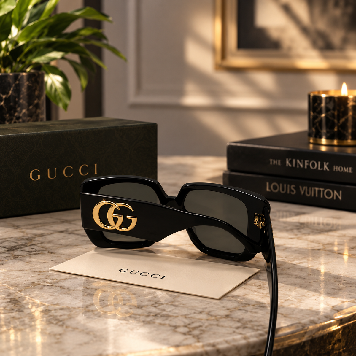 GUCCI Women's Square Oversized Sunglasses – Black Frame Grey Lenses | GG0956S