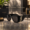 YSL Women's Oversized Square Sunglasses – Black | Designer Eyewear