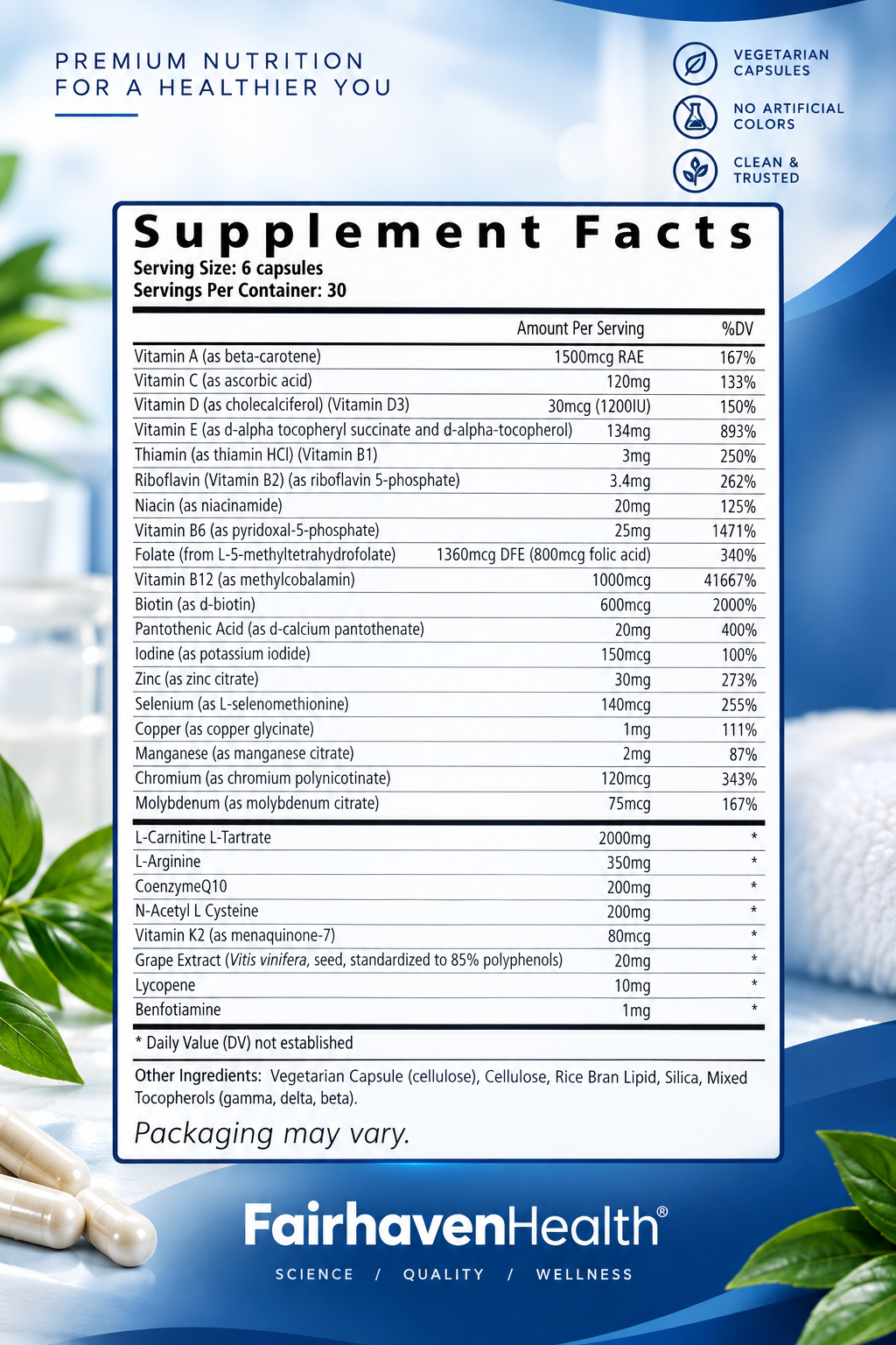 Fairhaven Health FH PRO for Men – Fertility Multivitamin for Men 180 Capsules