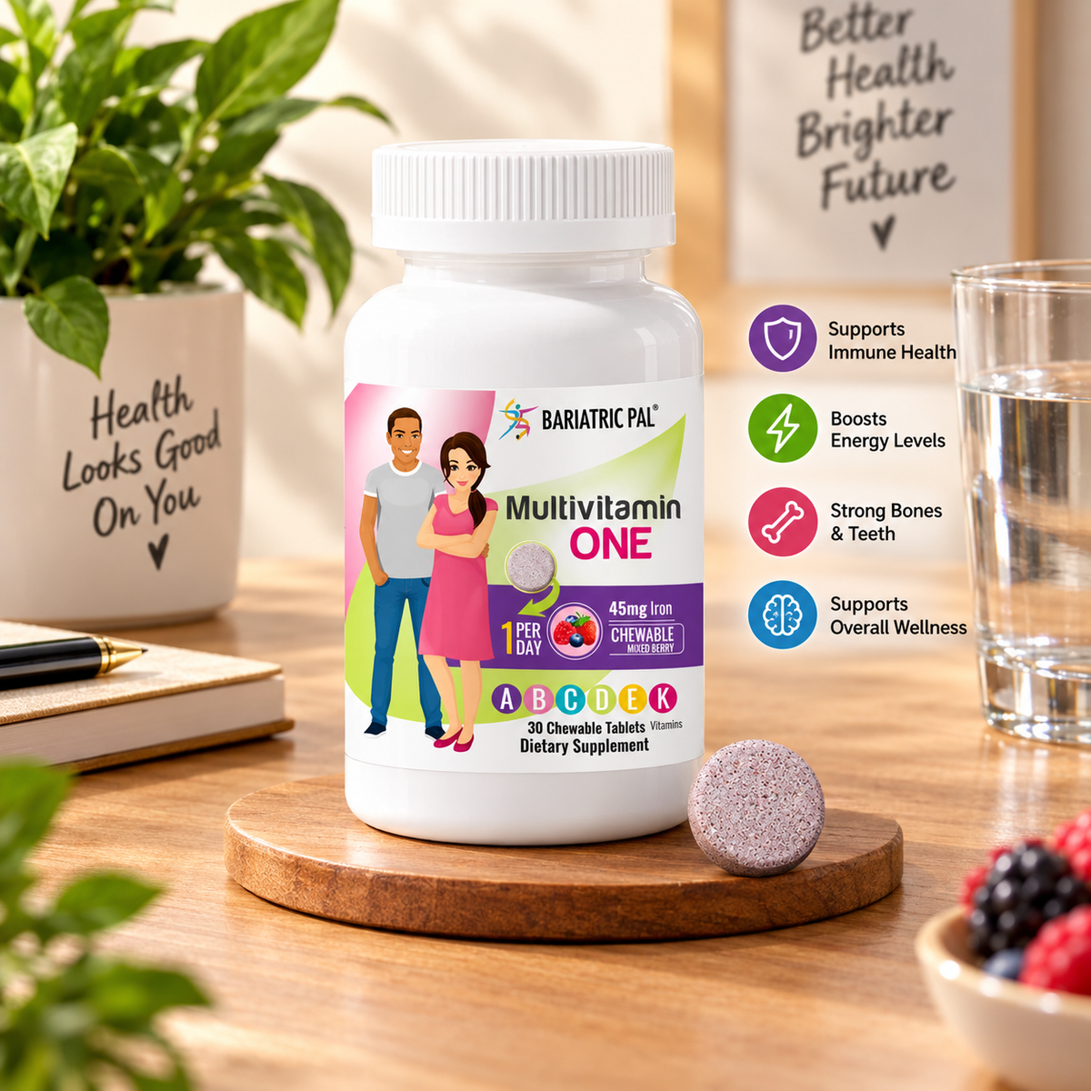BARIATRICPAL Multivitamin ONE 1-Per-Day Chewable with 45mg Iron – Bariatric Multivitamin
