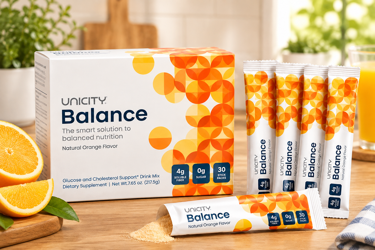 UNICITY Balance Natural Orange – 30 Stick Packs | Fiber & Metabolic Health Support