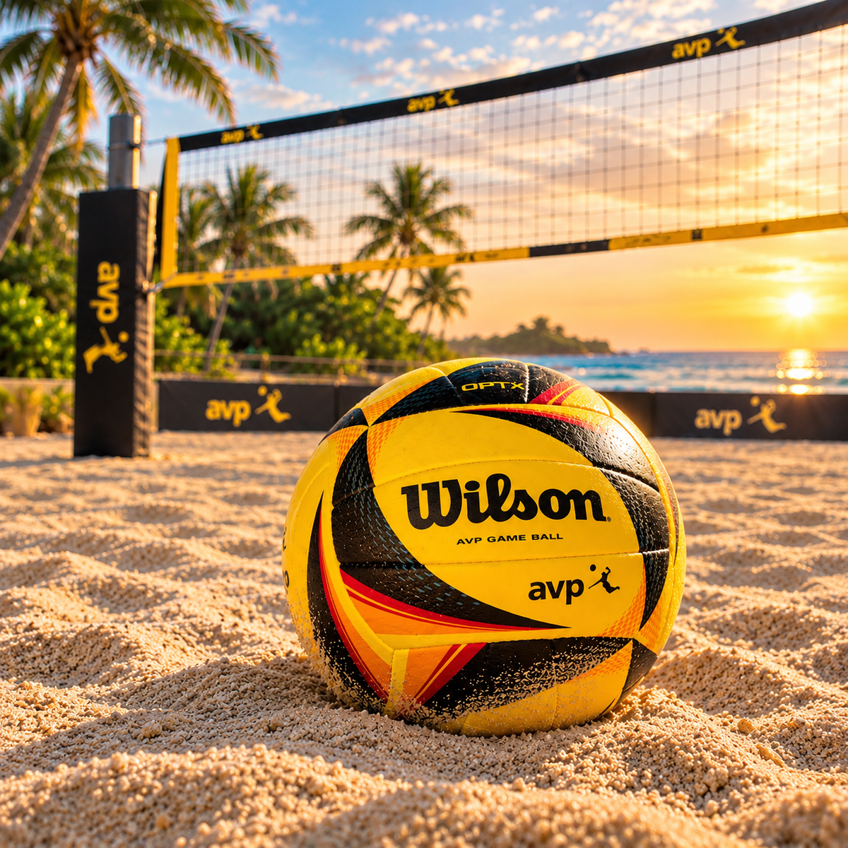 Wilson AVP OPTX Official Beach Volleyball – Tour Match Game Ball Yellow Black | Luxeora Shop