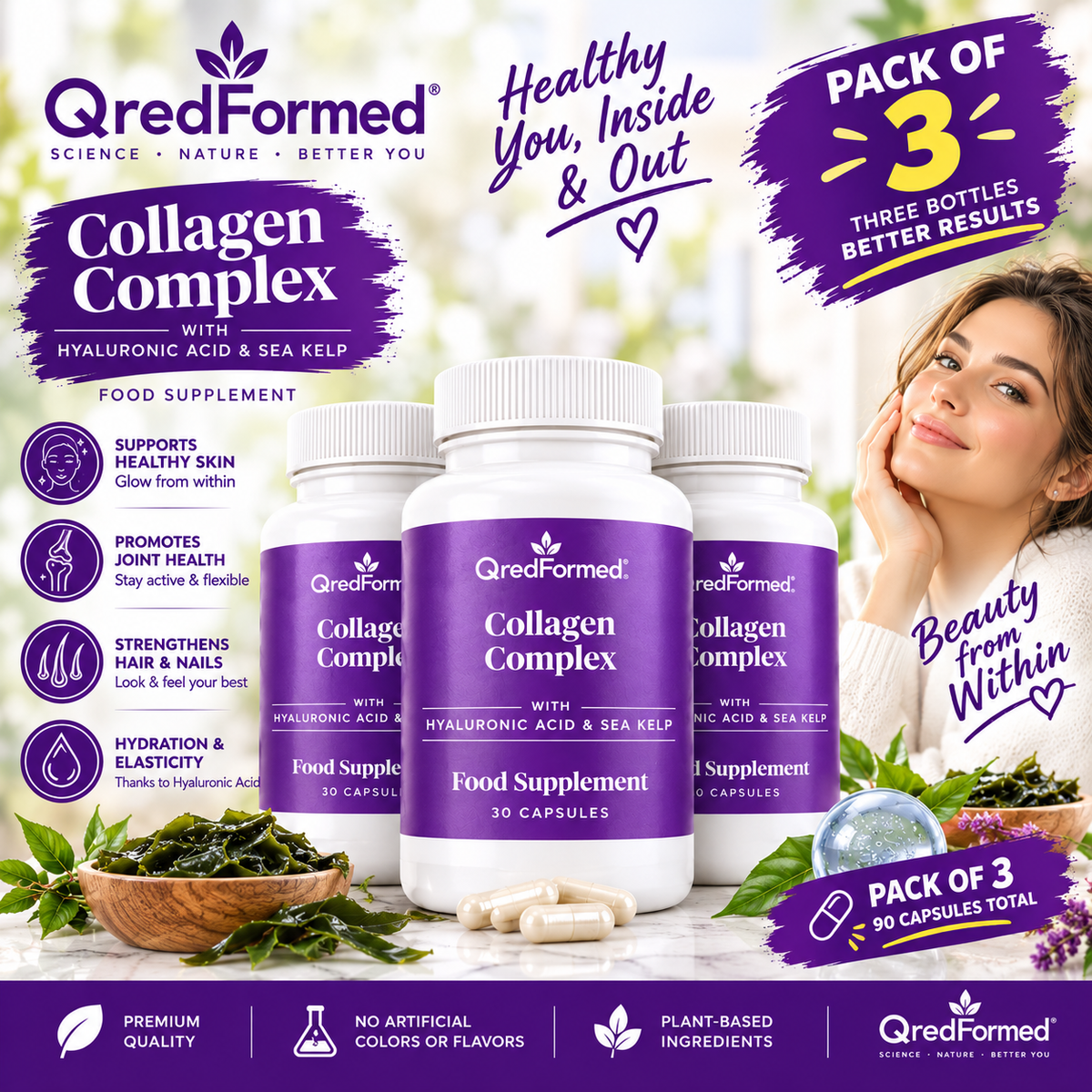Collagen Complex Botanical Nutrient Support 30 Capsules – Skin, Joint & Connective Tissue Wellness | Luxeora Shop