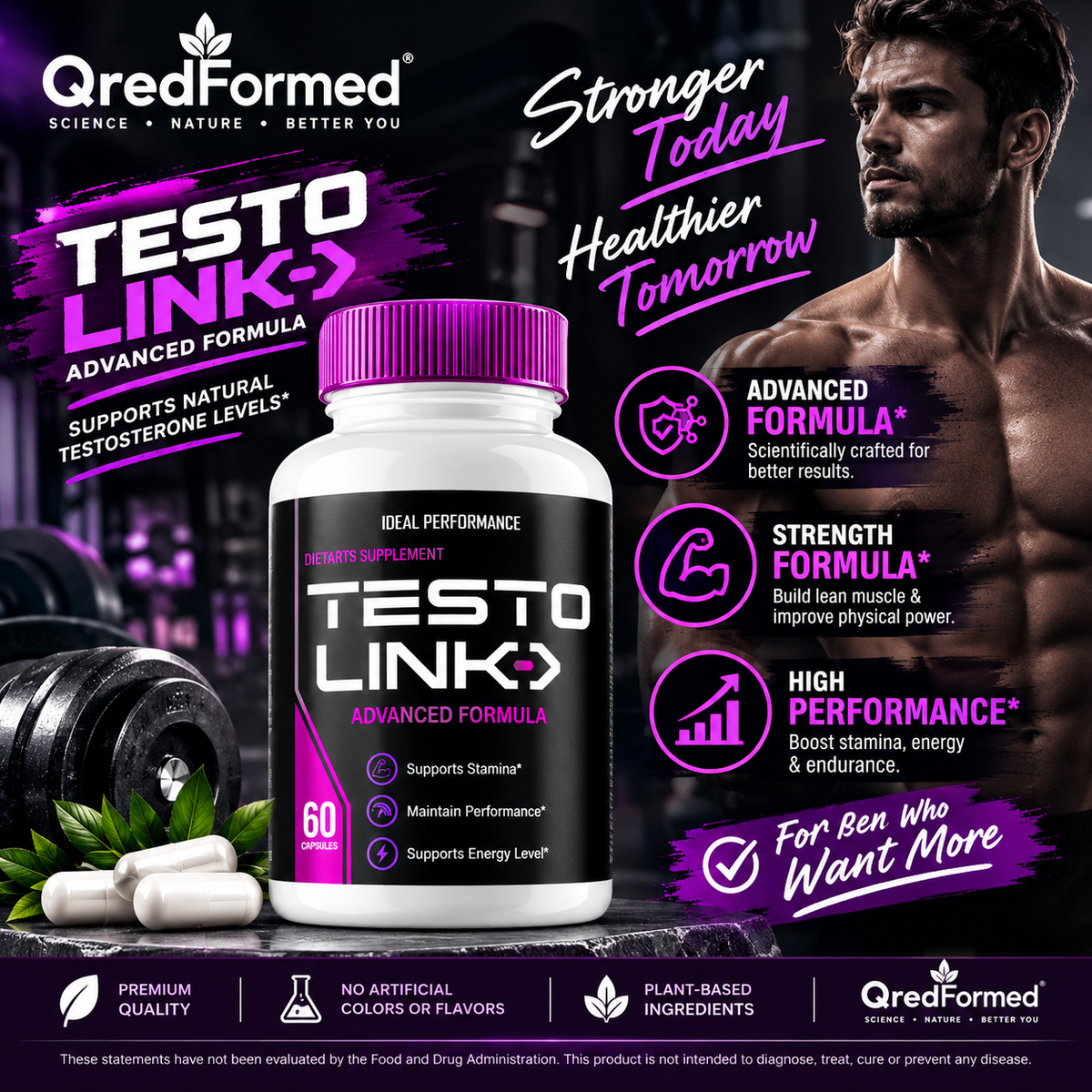 TestoLink General Wellness Supplement for Men – 60 Capsules | Male Vitality & Wellness Support | Luxeora Shop