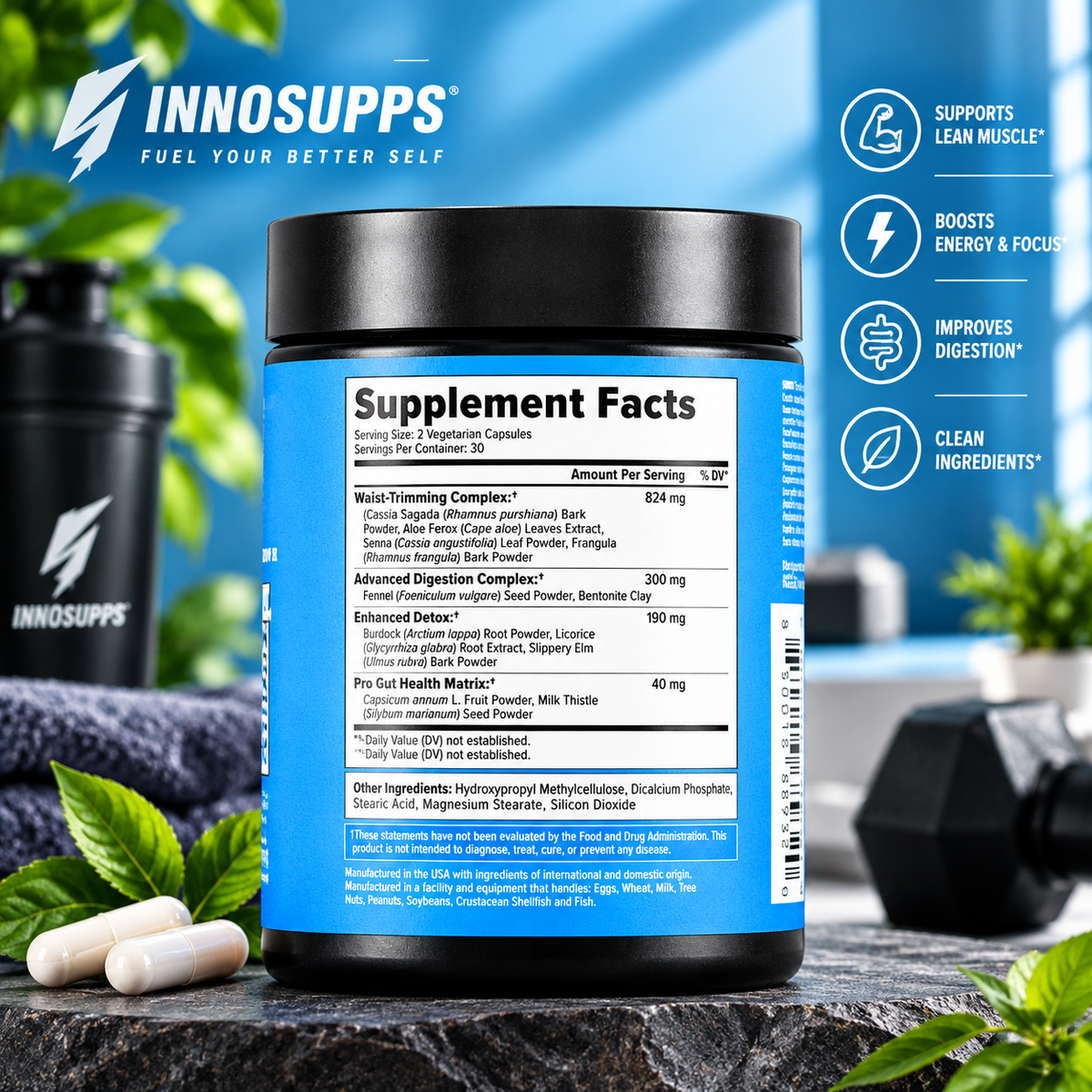 InnoSupps Inno Cleanse Digestive Aid 60 Capsules – Digestive & Regularity Support | Luxeora Shop