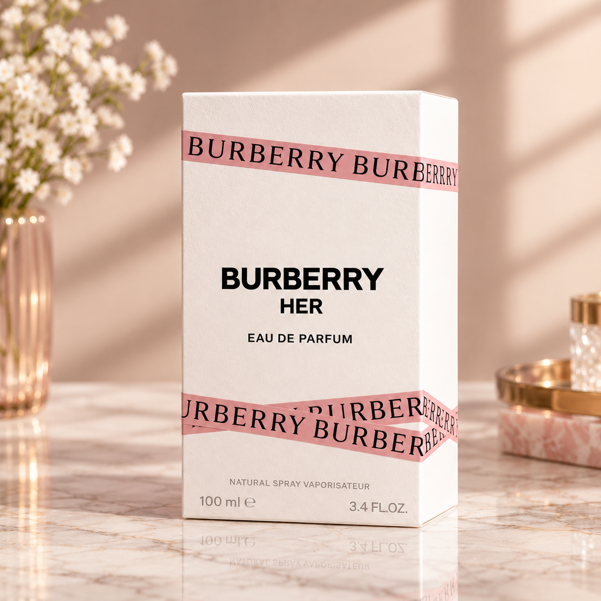 Burberry Her Eau de Parfum for Women 3.3 oz 100ml – Luxury Fruity Floral Perfume Spray