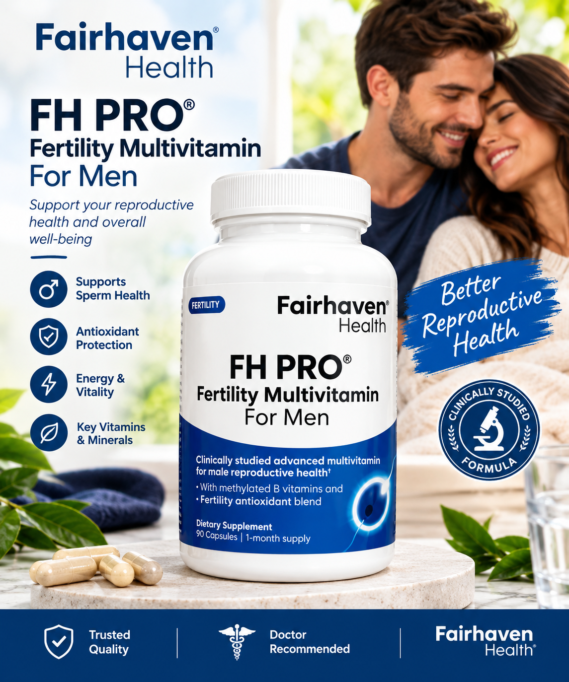 Fairhaven Health FH PRO for Men – Fertility Multivitamin for Men 180 Capsules