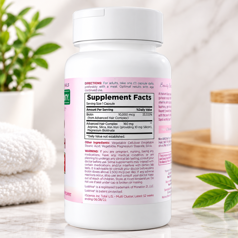 Nature’s Bounty Optimal Solutions Hair Growth 90 Capsules – Biotin, Silicon & Arginine | Luxeora Shop